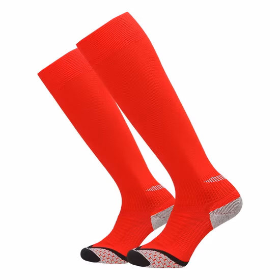 Calcetines de fútbol antideslizantes personalizados de poliéster/algodón de nuevo diseño/calcetines de fútbol personalizados con logotipo